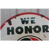 Image 9 : British American BA “We Honor Credit Cards” Two-Sided Porcelain Service Station Sign