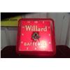Image 1 : Willard Batteries Mid-Century Light-Up Clock, C. 1940s–1950s, 12 1/2" x 12 1/2"