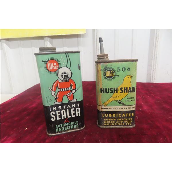 Two Whiz Cans W/ Instant Sealer & Hub Shock Lubricant, 8 Ounce to 10 Ounce
