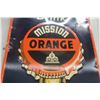 Image 3 : Drink Mission Orange Embossed Metal Tin Vertical Sign by St Thomas, C. 1950s, 17 1/2" x 53"