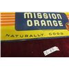 Image 6 : Drink Mission Orange Embossed Metal Tin Sign by St Thomas, C. 1940s, 29" x 12"