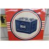 Image 5 : Delco Battery Vertical Metal Tin Sign Mounted on Wood Frame, Great Graphics of 6V Battery