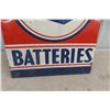 Image 7 : Delco Battery Vertical Metal Tin Sign Mounted on Wood Frame, Great Graphics of 6V Battery