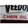 Image 7 : Veedol Chain Oil Metal Tin Sign W/ Chainsaw Graphic, Barker Mfg, C. 1950s–1960s, 32" Up To 12"
