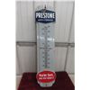 Image 1 : Prestone Antifreeze Porcelain Thermometer W/ Bulb, C. 1950s, 9" x 30" "You're Safe & You Know It"