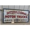 Image 1 : International Motor Trucks Sales & Service Two-Sided Porcelain Dealership Sign, 24" x 48"