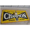 Image 1 : Champion Spark Plug Metal Tin Sign W/ More Power More Speed Slogan, 14" x 30"