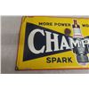 Image 3 : Champion Spark Plug Metal Tin Sign W/ More Power More Speed Slogan, 14" x 30"