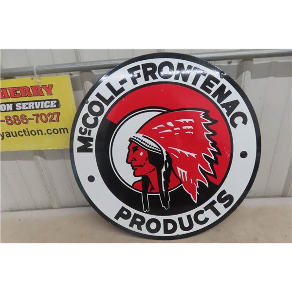 McColl-Frontenac Metal Two-Sided Sign, 22" Diameter, Later Reproduction Example