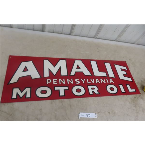 Analie Pennsylvania Motor Oil Metal Tin Sign, Vintage Example, 12" x 35 1/2"