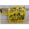 Image 1 : Buffalo Motor Oil Prairie City Oil Co Two-Sided Porcelain Flange Sign, 24" x 24"