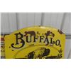 Image 3 : Buffalo Motor Oil Prairie City Oil Co Two-Sided Porcelain Flange Sign, 24" x 24"