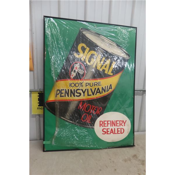 Signal Pennsylvania Motor Oil Paper Banner Sign, 34" x 46"