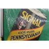 Image 3 : Signal Pennsylvania Motor Oil Paper Banner Sign, 34" x 46"