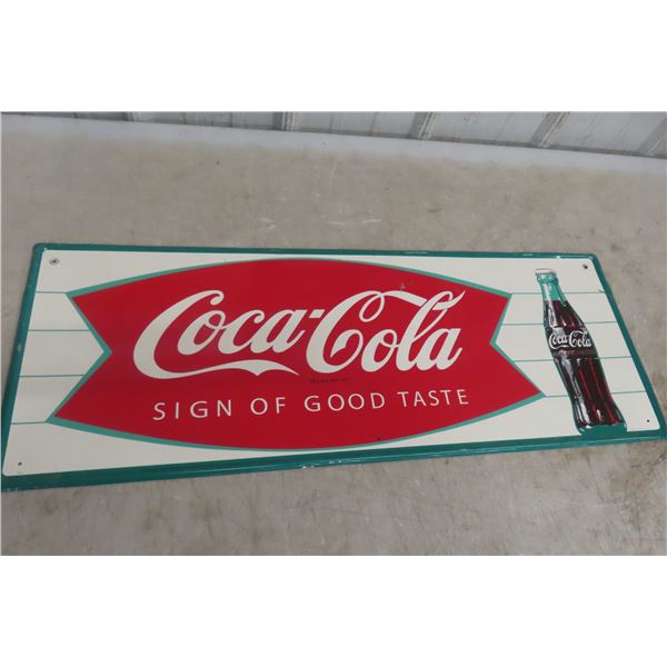 Coca-Cola Metal Sign, 12" x 32"