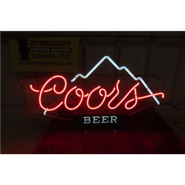 Coors Beer Vintage Neon Sign, Working, 15" x 25"