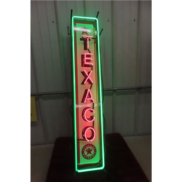 NeonPro Texaco Light-Up Vertical Neon Sign, 8" x 44", Two Colors, Looks Great!