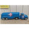 Image 1 : ERTL Royalite Metal Tanker Truck & Trailer, Professionally Restored, C. 1970s, 23 1/2" Long