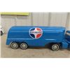 Image 3 : ERTL Royalite Metal Tanker Truck & Trailer, Professionally Restored, C. 1970s, 23 1/2" Long