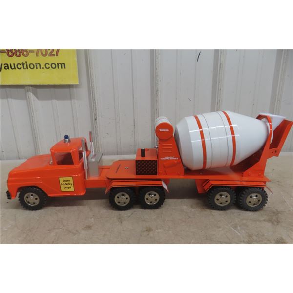 Tonka Pressed Steel State Highway Department Cement Mixer Truck, C. 1950s–1960s, 25" Long
