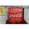 Image 1 : Coca-Cola “Refresh Yourself Sold Here Ice Cold” Two-Sided Porcelain Flange Sign, C. 1930s, 17" x