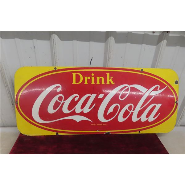 Drink Coca-Cola Porcelain Kick Plate Sign, C. Late 1940s–Early 1950s, 12 1/2" x 29 1/2"