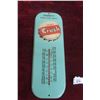 Image 1 : Orange Crush Metal Tin Thermometer w/Bulb - Crush That Thirst, C. 1940s–1950s, 6" x 16"