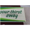 Image 4 : 7UP Thirst Away Embossed Metal Tin Sign by Stout Sign Co, C. 1965, 12" x 30"