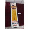 Image 1 : Dad’s Root Beer Embossed Metal Tin Thermometer W/ Bulb, C. 1950s–1960s, 7 1/2" x 27"