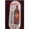 Image 1 : Orange Crush Metal Tin Thermometer W/ Beehive Bottle w/ Crushy, C. 1940s–1950s, 6" x 15"