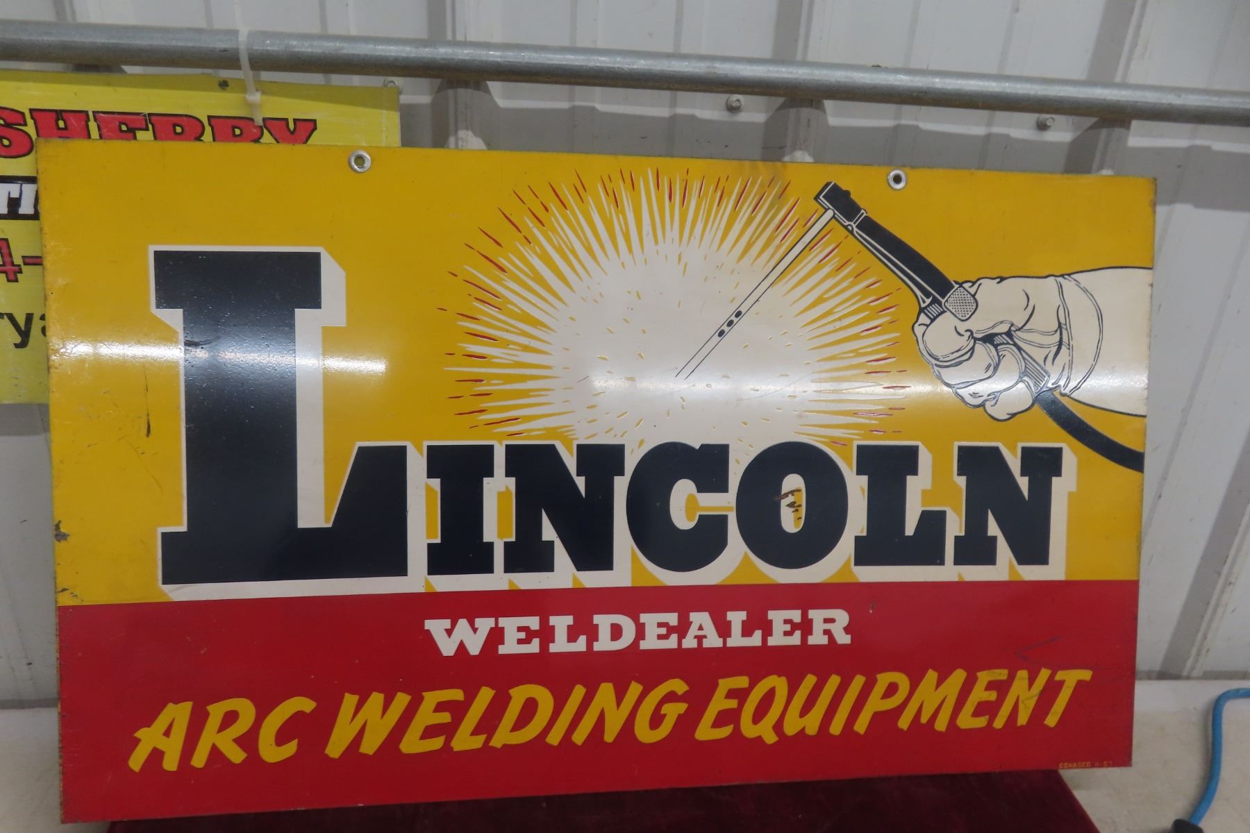 Lincoln Welder Arc Welding Equipment Painted Metal Two-Sided Sign, 1957 ...
