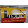 Image 1 : Lincoln Welder Arc Welding Equipment Painted Metal Two-Sided Sign, 1957, 30" x 17 1/2"