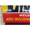 Image 4 : Lincoln Welder Arc Welding Equipment Painted Metal Two-Sided Sign, 1957, 30" x 17 1/2"