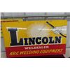 Image 7 : Lincoln Welder Arc Welding Equipment Painted Metal Two-Sided Sign, 1957, 30" x 17 1/2"