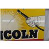 Image 8 : Lincoln Welder Arc Welding Equipment Painted Metal Two-Sided Sign, 1957, 30" x 17 1/2"