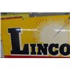 Image 9 : Lincoln Welder Arc Welding Equipment Painted Metal Two-Sided Sign, 1957, 30" x 17 1/2"