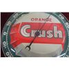 Image 2 : Orange Crush Thermometer W/ Glass Lens by Pam Clock Co, C. 1960, 12" Diameter