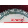 Image 3 : Orange Crush Thermometer W/ Glass Lens by Pam Clock Co, C. 1960, 12" Diameter