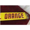 Image 4 : Wishing Well Orange Porcelain Door Bar W/ Writing on Backside, C. 1950s, 3 1/2" x 32"