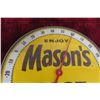 Image 2 : Enjoy Mason’s Root Beer Thermometer W/ Glass Lens, 1968, 12" Diameter