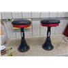 Image 1 : 2 Vintage Café Swivel Stools with Cast Base 