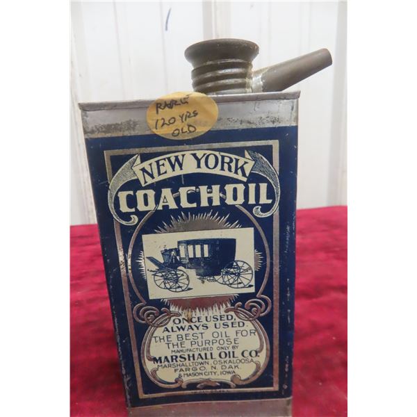 New York Coach Oil Turn of the Century Can Mfg. by Marshall Oil