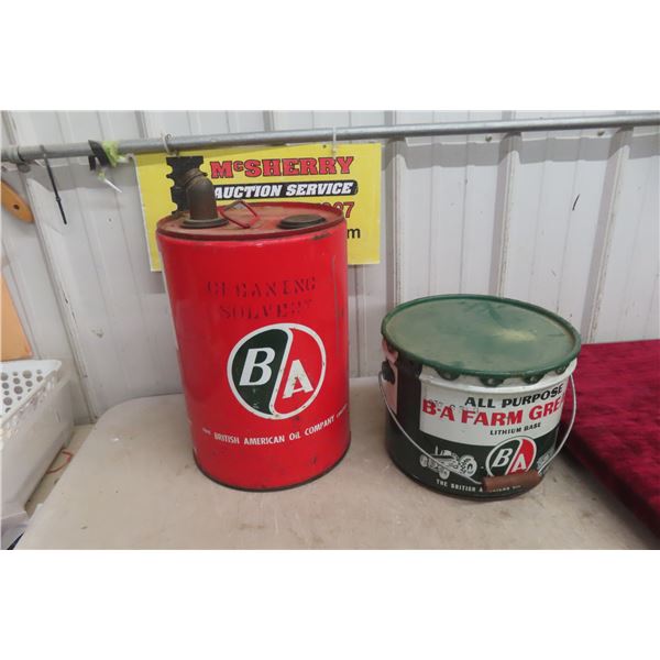2 BA Pails: 25lbs Grease Can, 5gal Solvent 