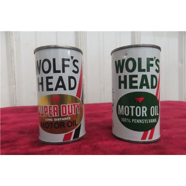 2 Wolf Head Oil Can Banks 