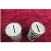 Image 4 : 2 Wolf Head Oil Can Banks 
