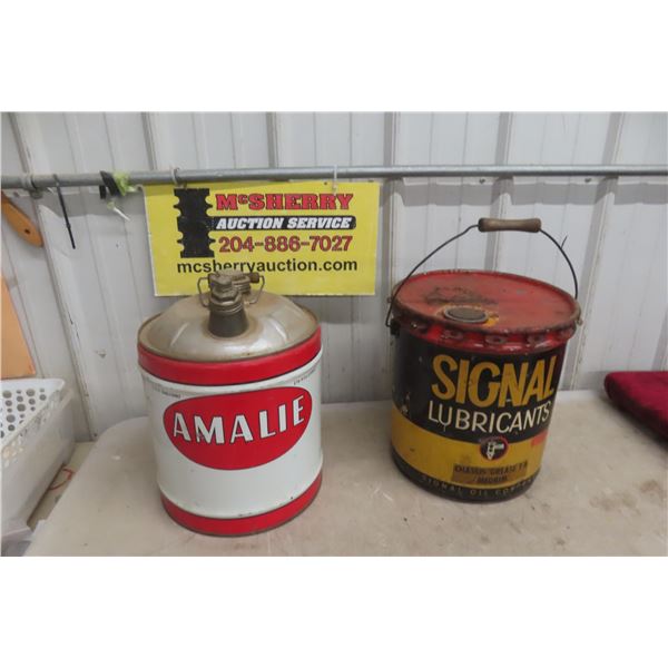 (2) 5gal Pails: Signal Grease, Amalie Oil 