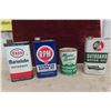 Image 1 : 4 Outboard 1 Quart Oil Cans: BA, Esso, RPM, Marine Special. 3 with 