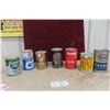 Image 1 : 7 Quart Oil Cans: Gulf, Quaker State, Durol, Shell, Kendall, Esso, 