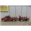 Image 1 : Tonka Lumber Hauler Truck and Trailer 1950s Pressed Steel 
