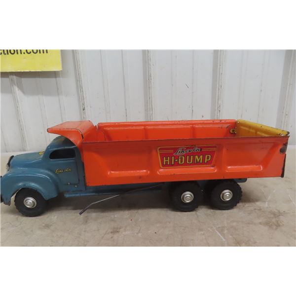 Lincoln Hi-Dump Pressed Steel Truck 1940s or 50s , 20'' w/Box